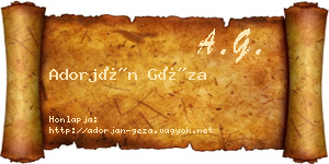 Adorján Géza névjegykártya