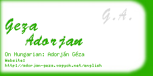 geza adorjan business card