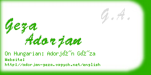 geza adorjan business card